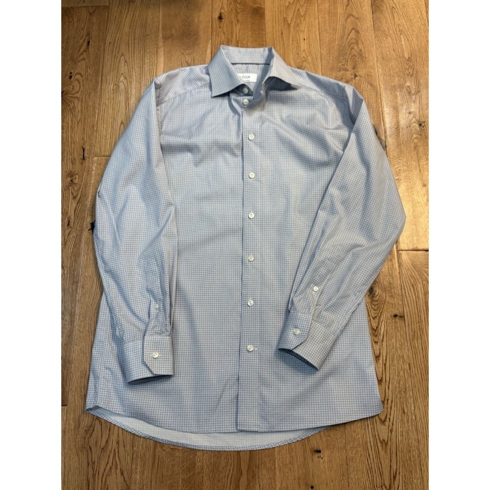 Eton Geometric Print Made To Measure Button Down Shirt Large